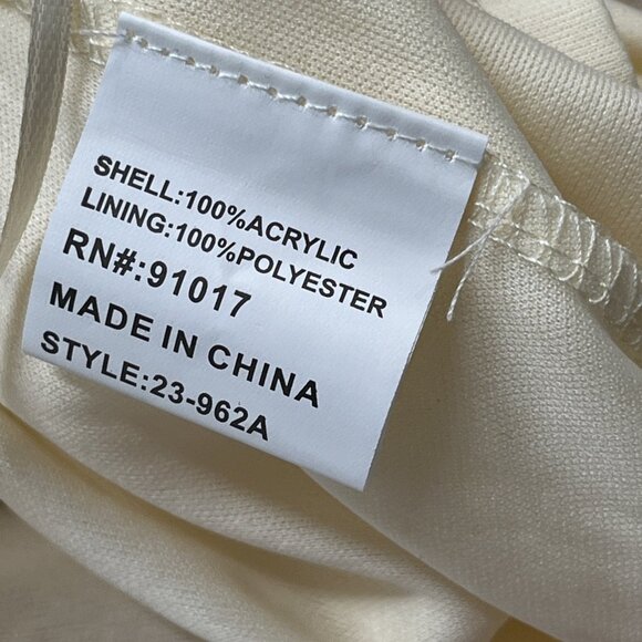 Solitaire Pants Womens L Ivory Brown‎ Crochet Knit Wide Leg Boho Hippie Festival - Picture 9 of 11